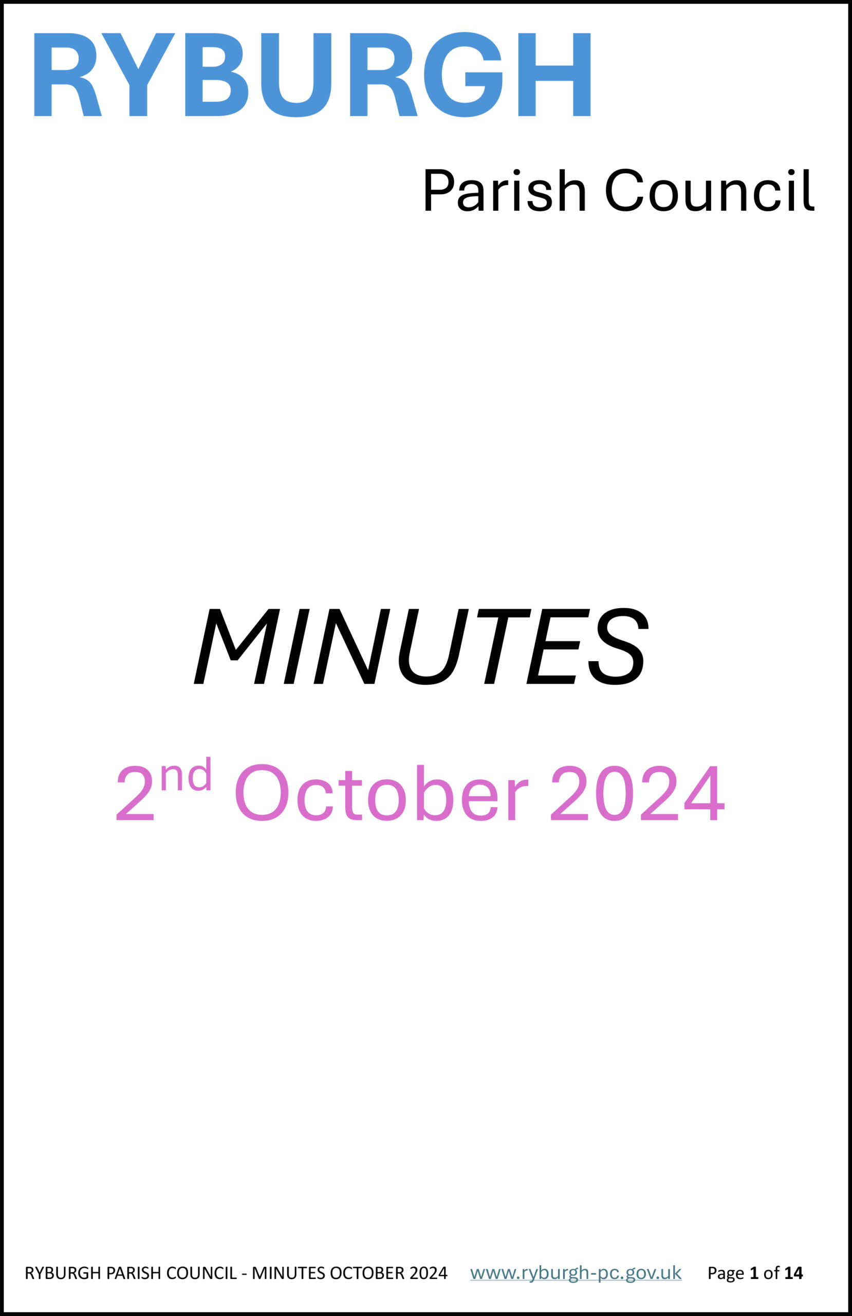 Draft Minutes of the October meeting